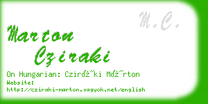 marton cziraki business card